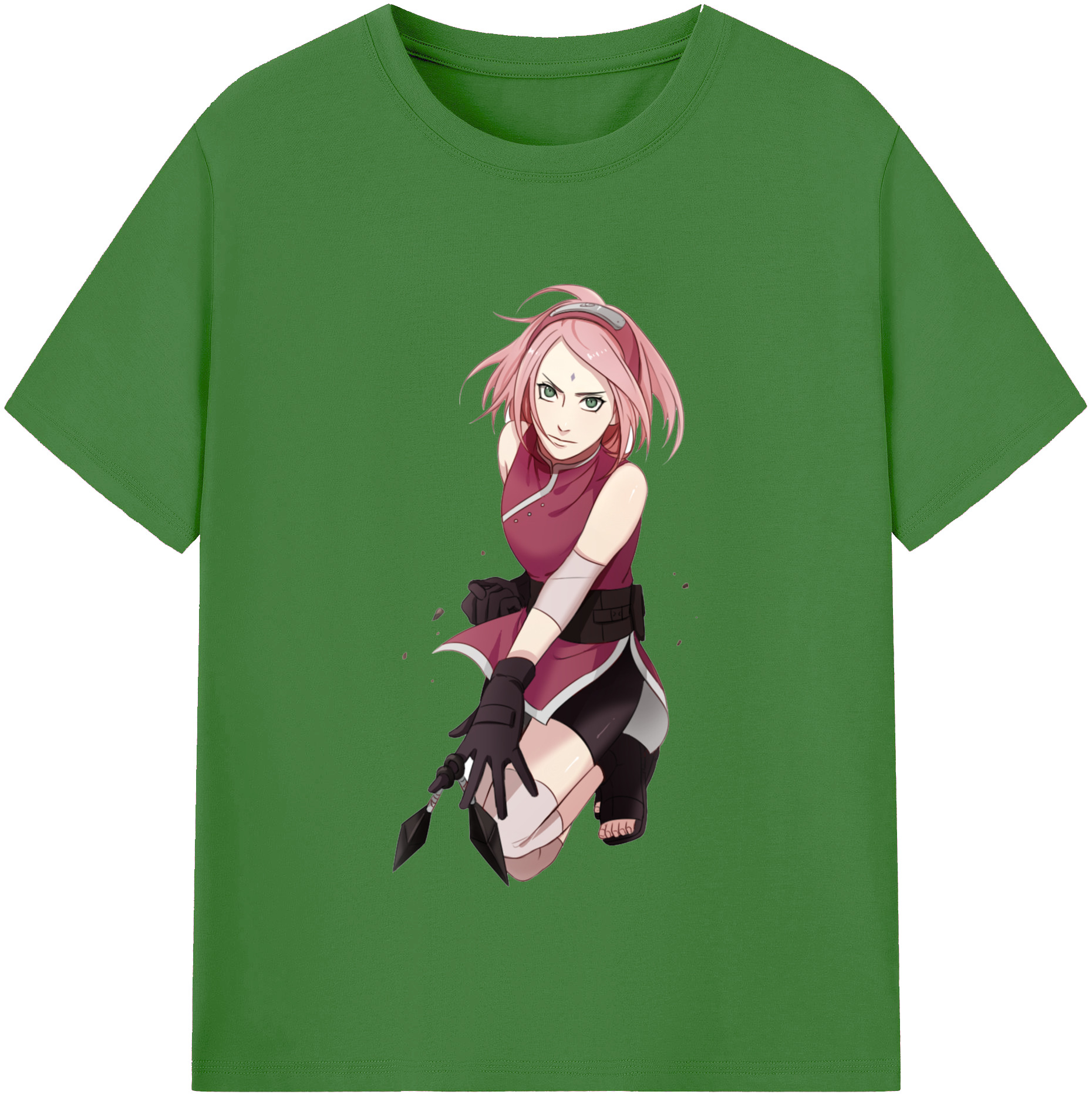 （画像用） NARUTO -ナルト- 春野サクラ Haruno Sakura レディースカジュアルプリントTシャツ（綿100％）